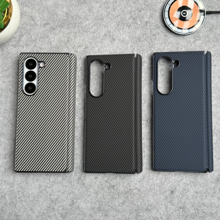 Samsung Galaxy Z Fold 5 Carbon Fiber Hinge Protection Case With Front Glass Protection