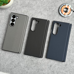 Samsung Galaxy Z Fold 5 Carbon Fiber Hinge Protection Case With Front Glass Protection