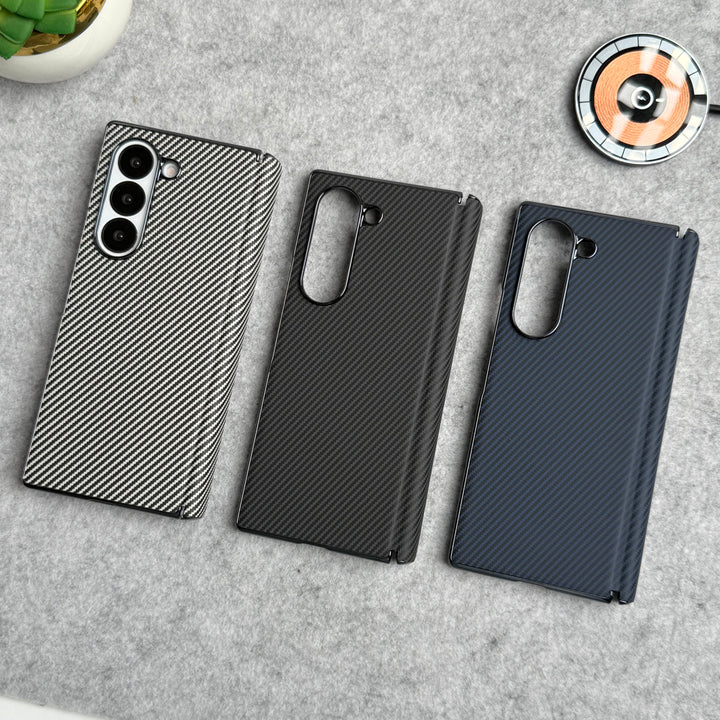 Samsung Galaxy Z Fold 5 Carbon Fiber Hinge Protection Case With Front Glass Protection