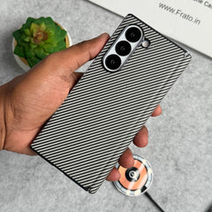 Samsung Galaxy Z Fold 5 Carbon Fiber Hinge Protection Case With Front Glass Protection