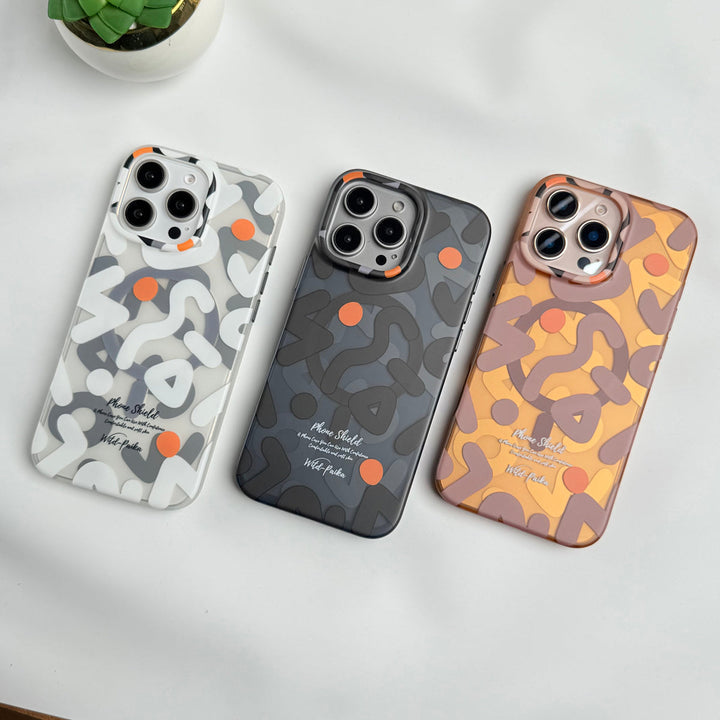iPhone Geometric Graffiti Shockproof MagSafe Case Cover