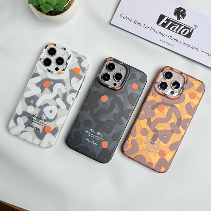 iPhone Geometric Graffiti Shockproof MagSafe Case Cover