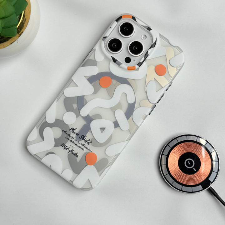 iPhone Geometric Graffiti Shockproof MagSafe Case Cover