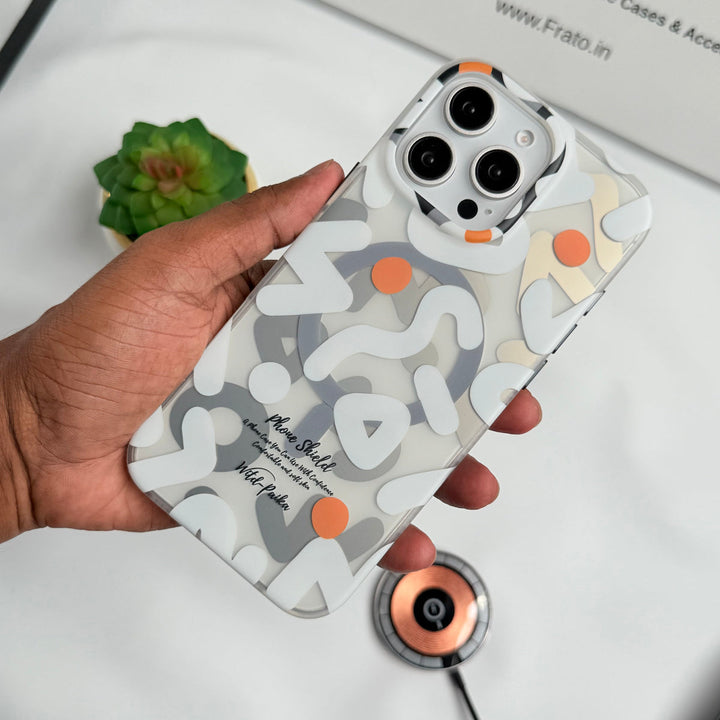 iPhone Geometric Graffiti Shockproof MagSafe Case Cover