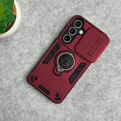 Samsung Galaxy S23 Armor Camera Slide Protection Ring Stand Shockproof Phone Cover