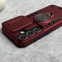Samsung Galaxy S23 Armor Camera Slide Protection Ring Stand Shockproof Phone Cover