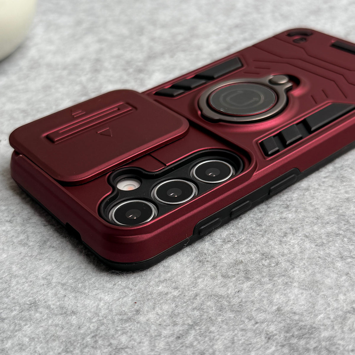 Samsung Galaxy S23 Armor Camera Slide Protection Ring Stand Shockproof Phone Cover