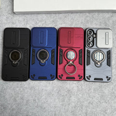 Samsung Galaxy S23 Armor Camera Slide Protection Ring Stand Shockproof Phone Cover