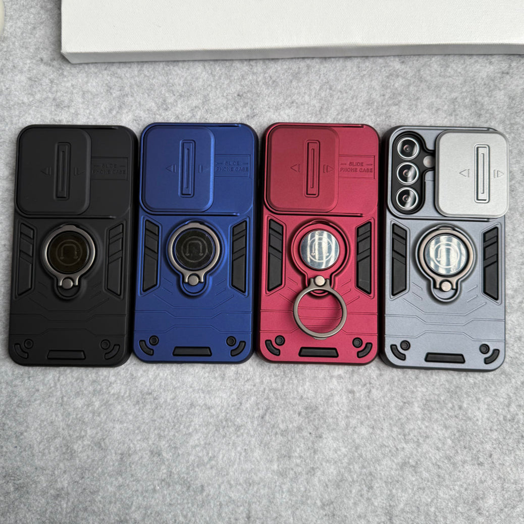 Samsung Galaxy S23 Armor Camera Slide Protection Ring Stand Shockproof Phone Cover