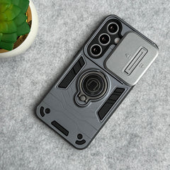 Samsung Galaxy S23 Armor Camera Slide Protection Ring Stand Shockproof Phone Cover
