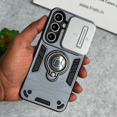 Samsung Galaxy S23 Armor Camera Slide Protection Ring Stand Shockproof Phone Cover