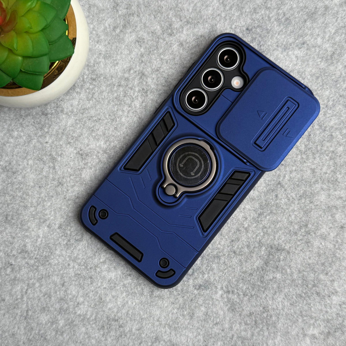 Samsung Galaxy S23 Armor Camera Slide Protection Ring Stand Shockproof Phone Cover