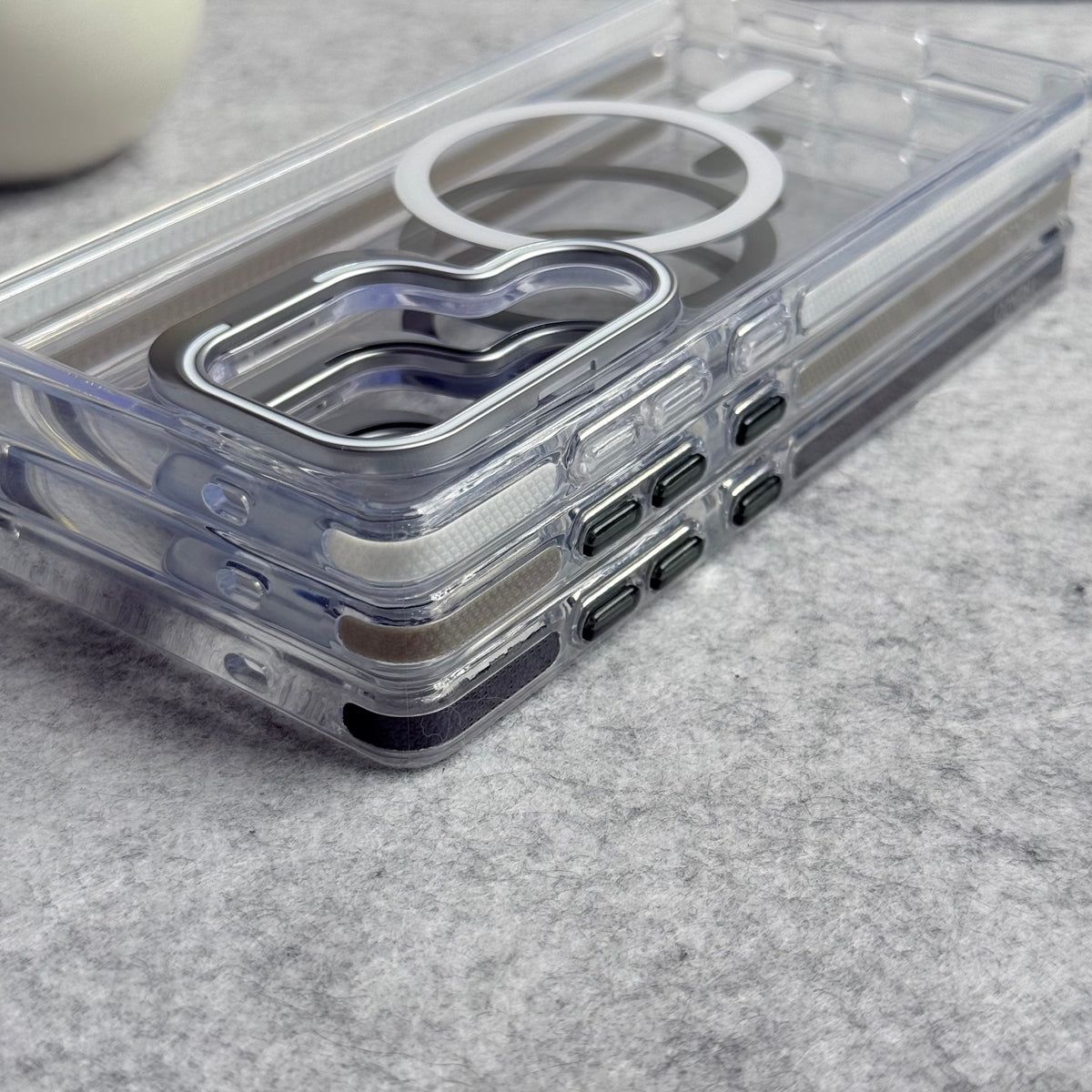 Samsung Galaxy S25 Ultra Transparent MagSafe Cover With Metal Camera Bump Kick Stand