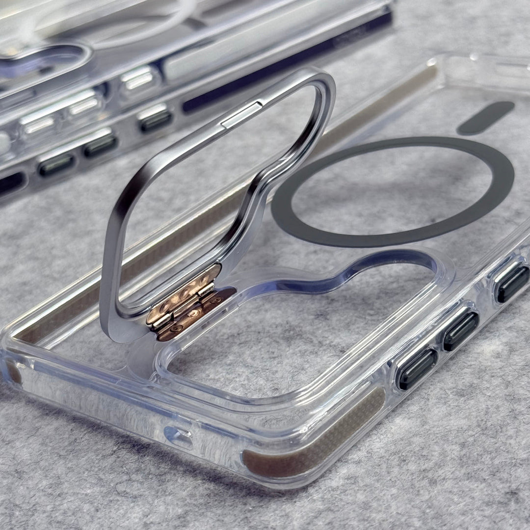 Samsung Galaxy S25 Ultra Transparent MagSafe Cover With Metal Camera Bump Kick Stand