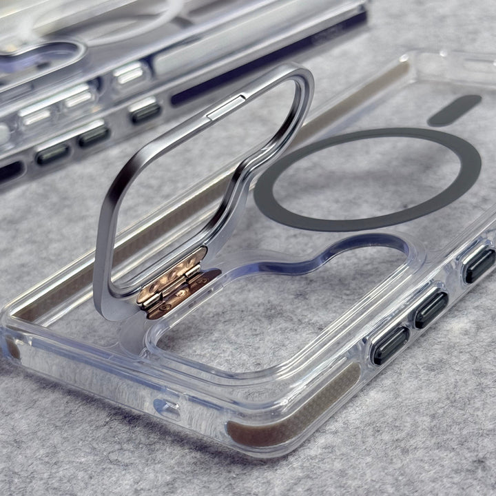 Samsung Galaxy S25 Ultra Transparent MagSafe Cover With Metal Camera Bump Kick Stand