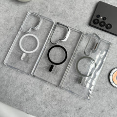 Samsung Galaxy S24 Ultra Transparent MagSafe Cover With Metal Camera Bump Kick Stand