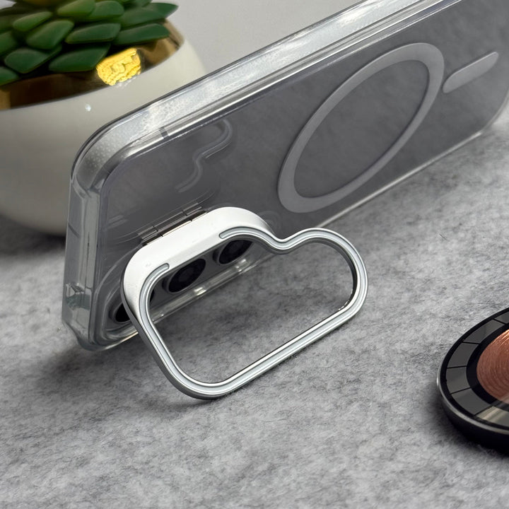 Samsung Galaxy S24 Transparent MagSafe Cover Metal Camera Bump Kick Stand