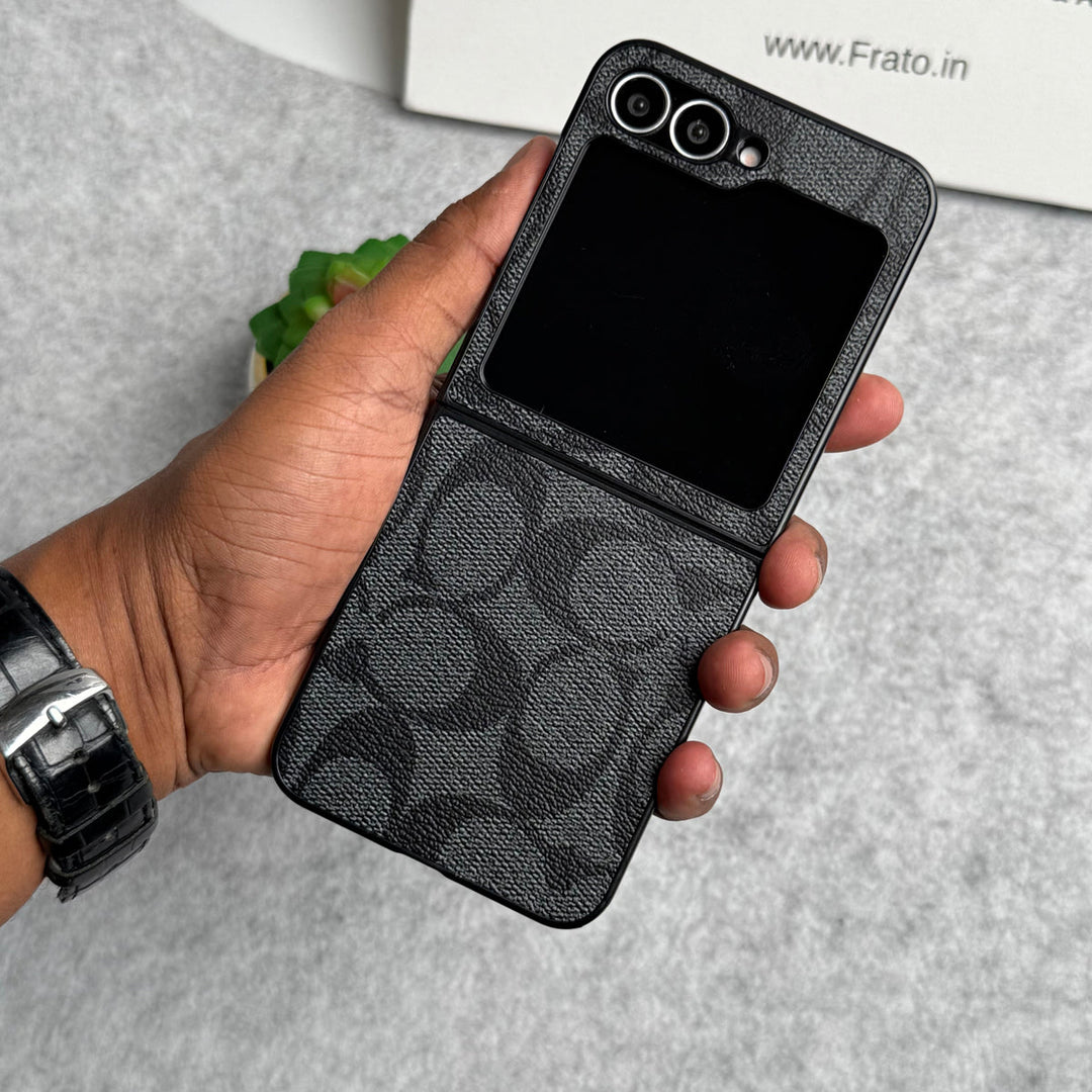 Samsung Galaxy Z Flip 6 Luxury CC Brand PU Leather Design Case Cover