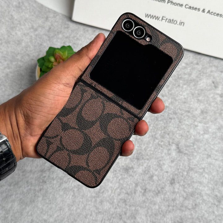 Samsung Galaxy Z Flip 6 Luxury CC Brand PU Leather Design Case Cover