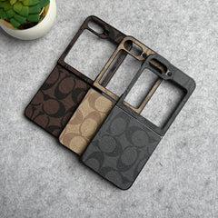 Samsung Galaxy Z Flip 6 Luxury CC Brand PU Leather Design Case Cover