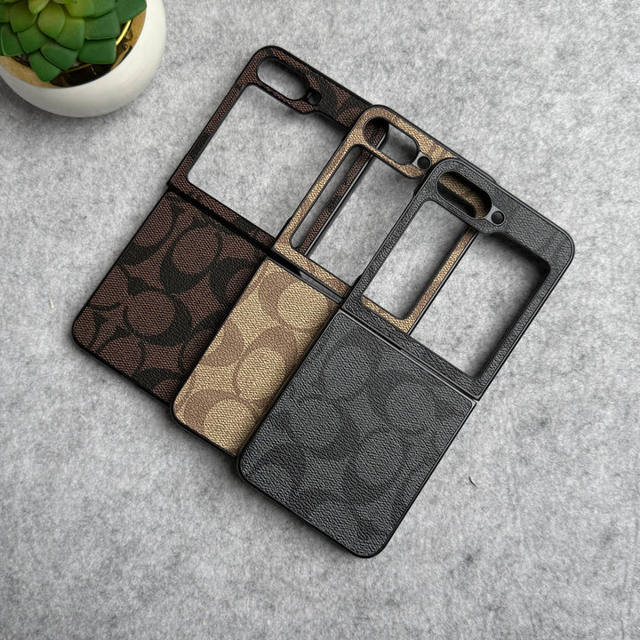 Samsung Galaxy Z Flip 6 Luxury CC Brand PU Leather Design Case Cover