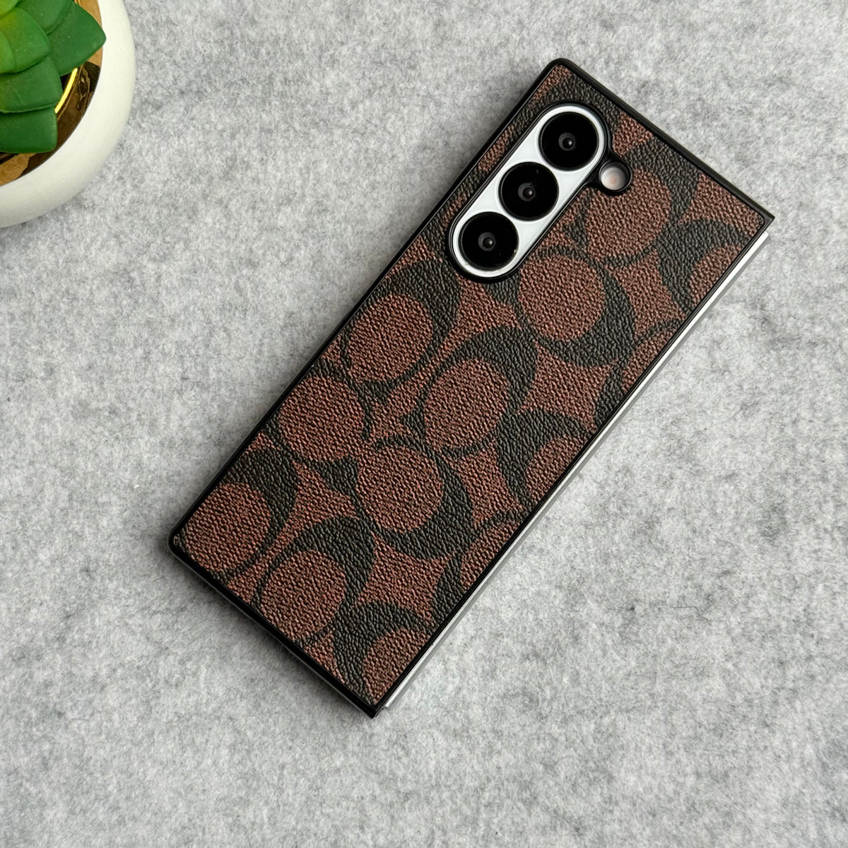 Samsung Galaxy Z Fold 6 Luxury CC Brand PU Leather Design Case Cover