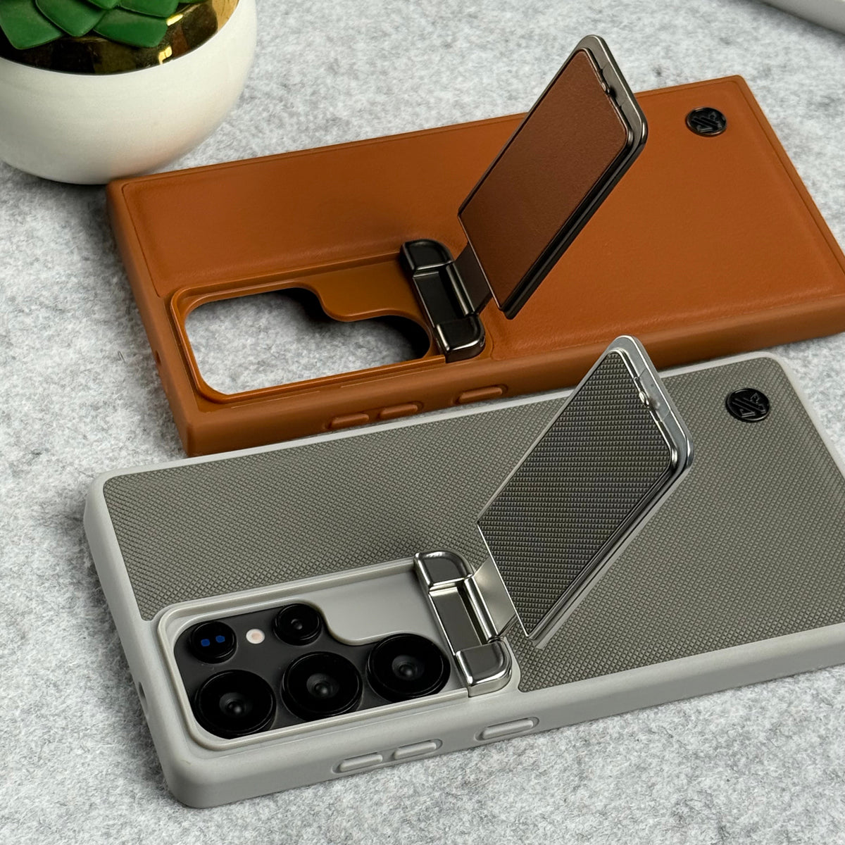 Samsung Galaxy Ultra Series Metal Camera Cap with Stand Cover