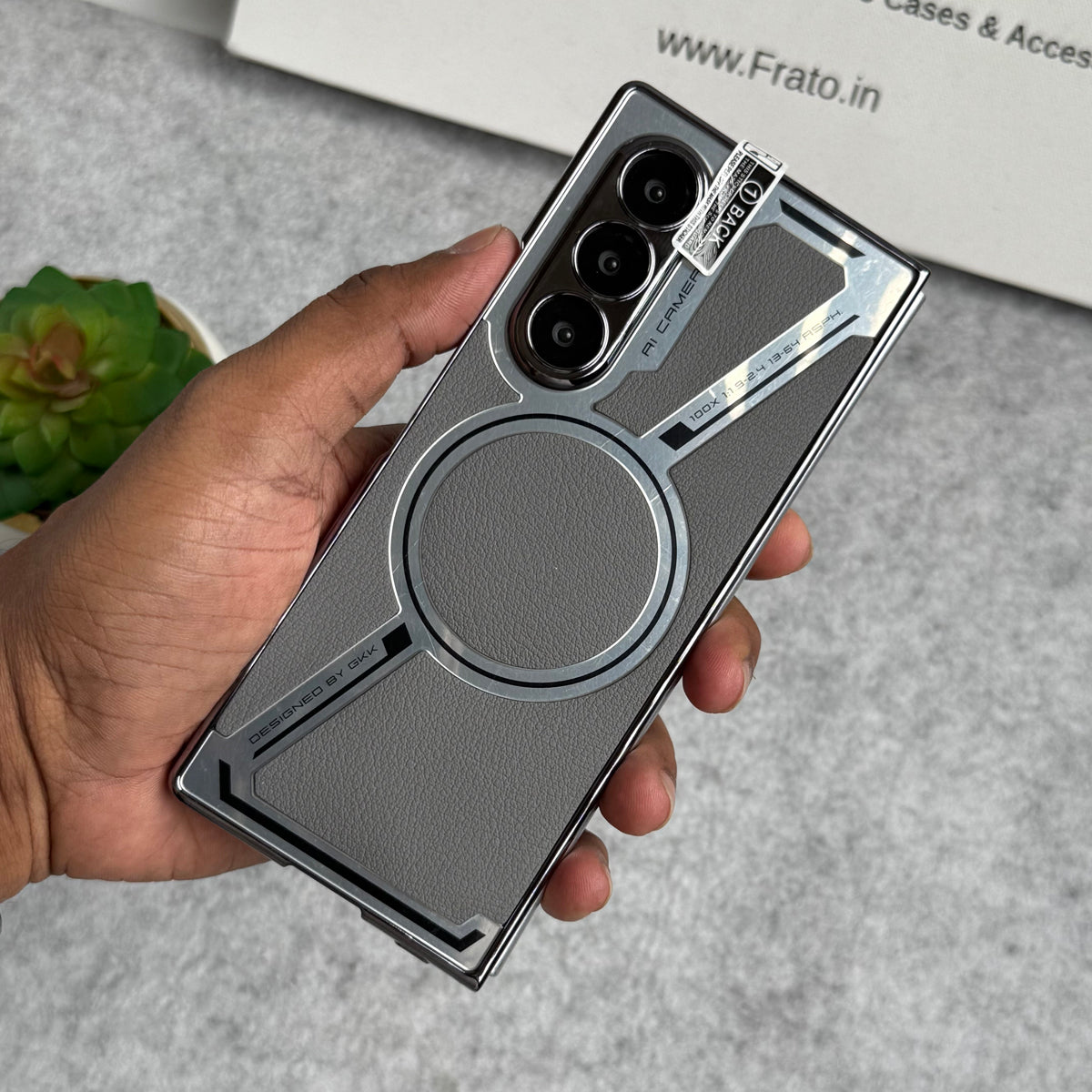 Samsung Galaxy Z Fold 6 Z Shaped Electroplated Magnetic PU Leather Case