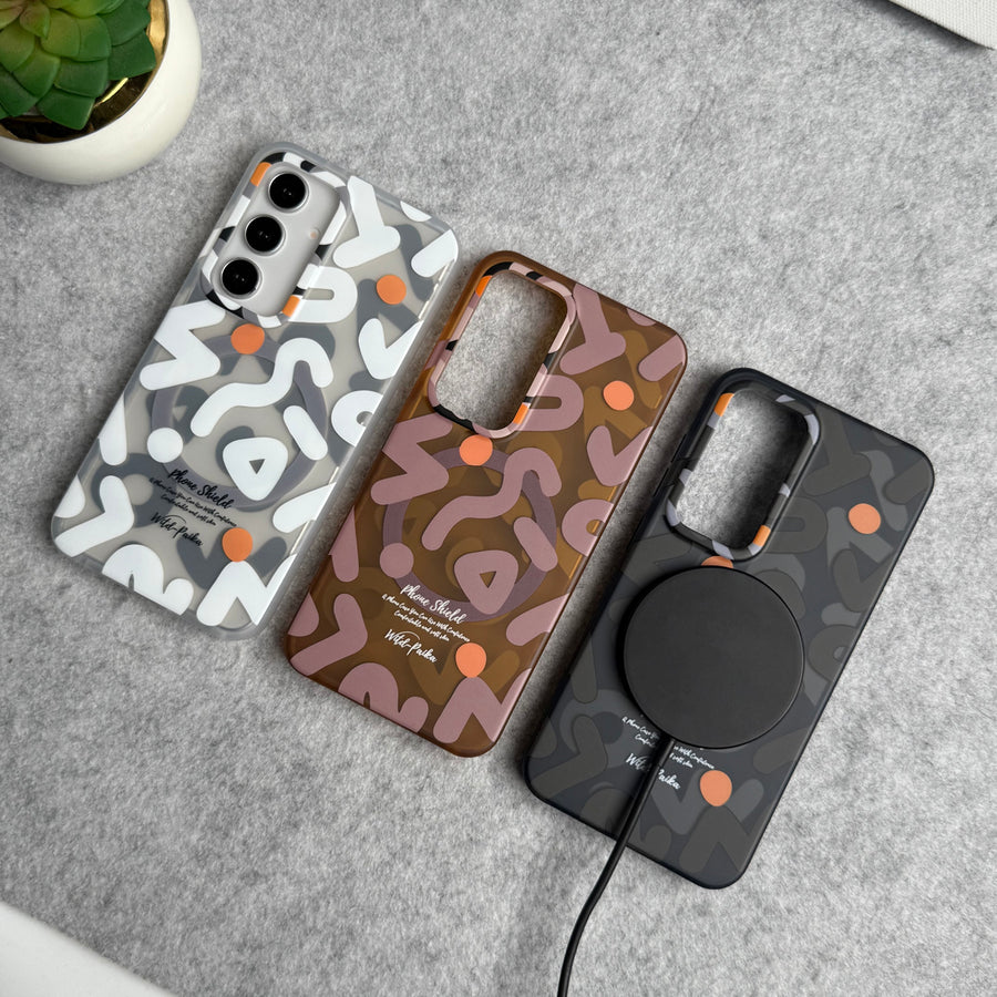 Samsung Galaxy S25 Geometric Graffiti Shockproof MagSafe Case Cover