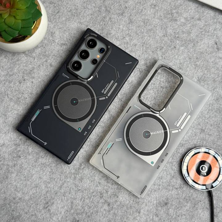 Samsung Galaxy S24 Ultra Matte Futuristic Design Magnetic MagSafe Charging Case