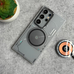 Samsung Galaxy S24 Ultra Matte Futuristic Design Magnetic MagSafe Charging Case