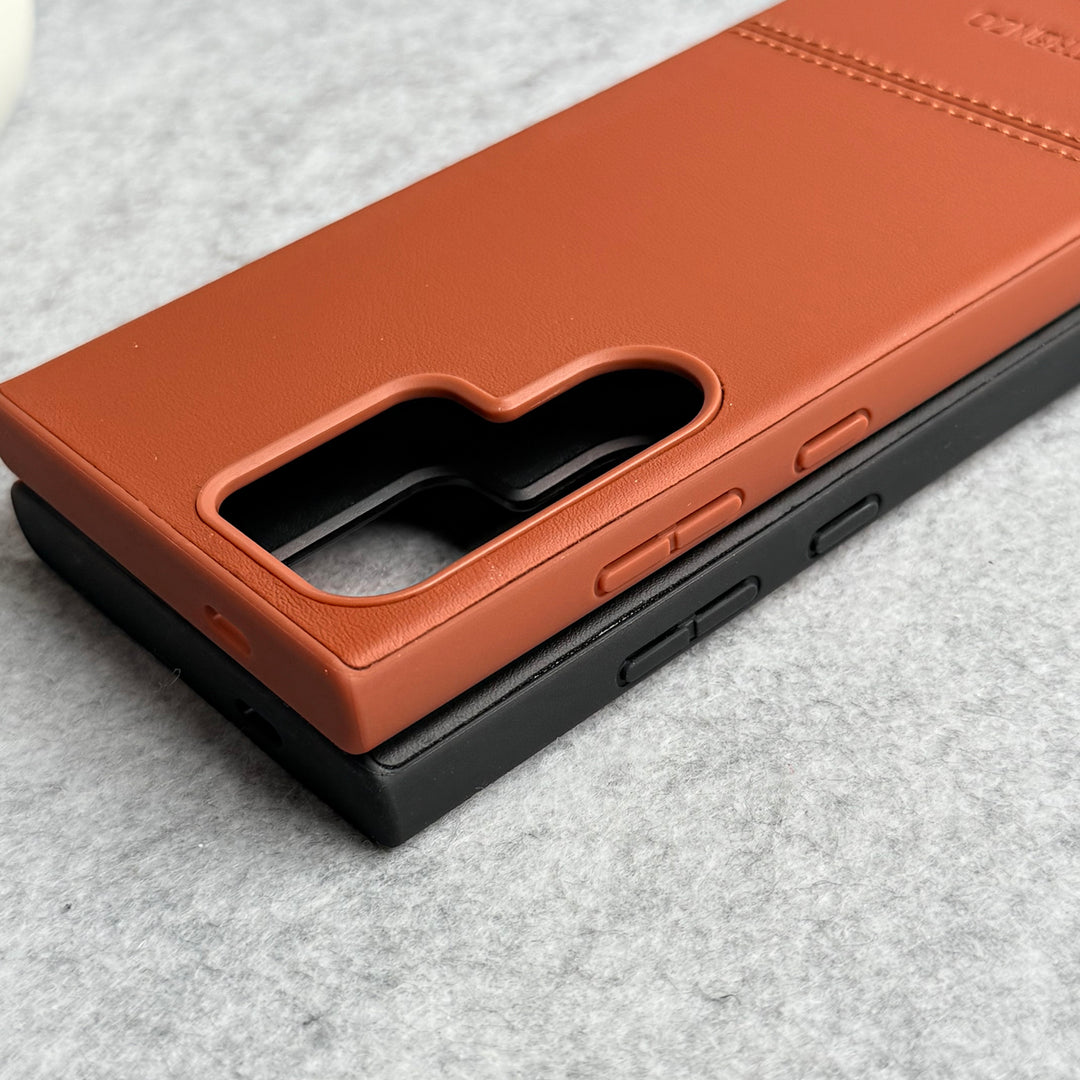 Samsung Galaxy S24 Ultra Bottom Stitch PU Leather Case Cover