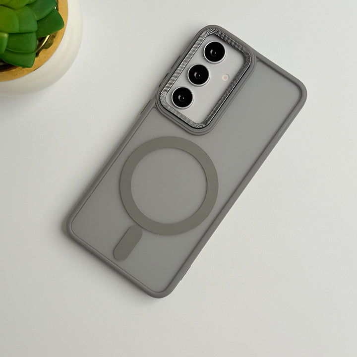 Samsung Galaxy S24 Smoke Magsafe Metal Camera Ring Case Cover
