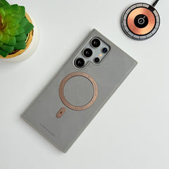 Samsung Galaxy S25 Ultra Premium PU Leather Metal MagSafe Ring Cover