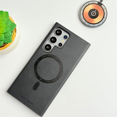 Samsung Galaxy S25 Ultra Premium PU Leather Metal MagSafe Ring Cover