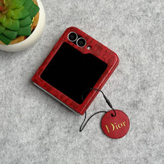 Samsung Galaxy Z Flip 6 Luxury DR Brand PU Leather Design Case Cover