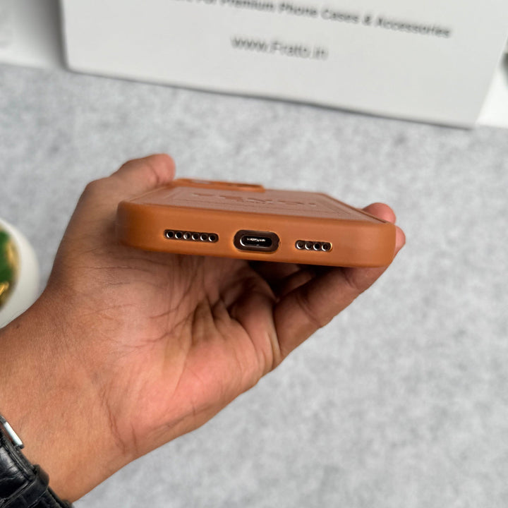 iPhone Luxury Brand FD Premium Case Cover Brown