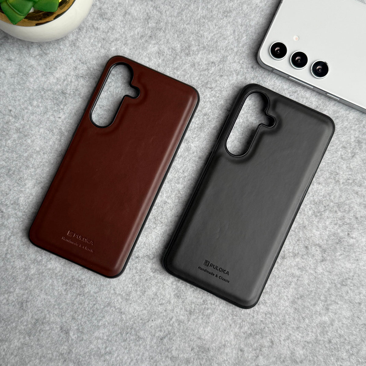 Samsung Galaxy S24 PU Leather Thin Case Cover Minimalistic Design