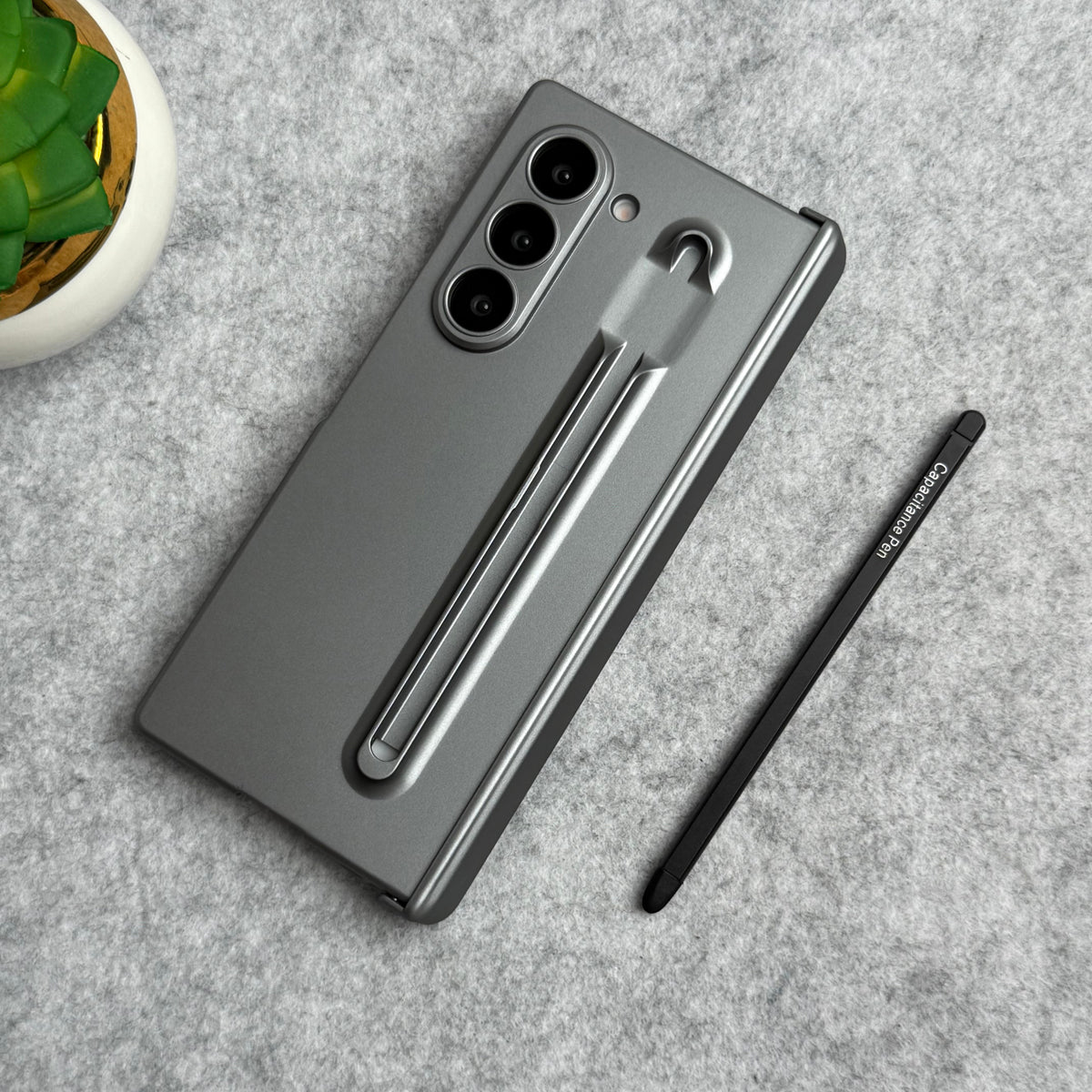 Samsung Galaxy Z Fold 6 Metal S-Pen front Glass Protection Hinge Case Folding Cover