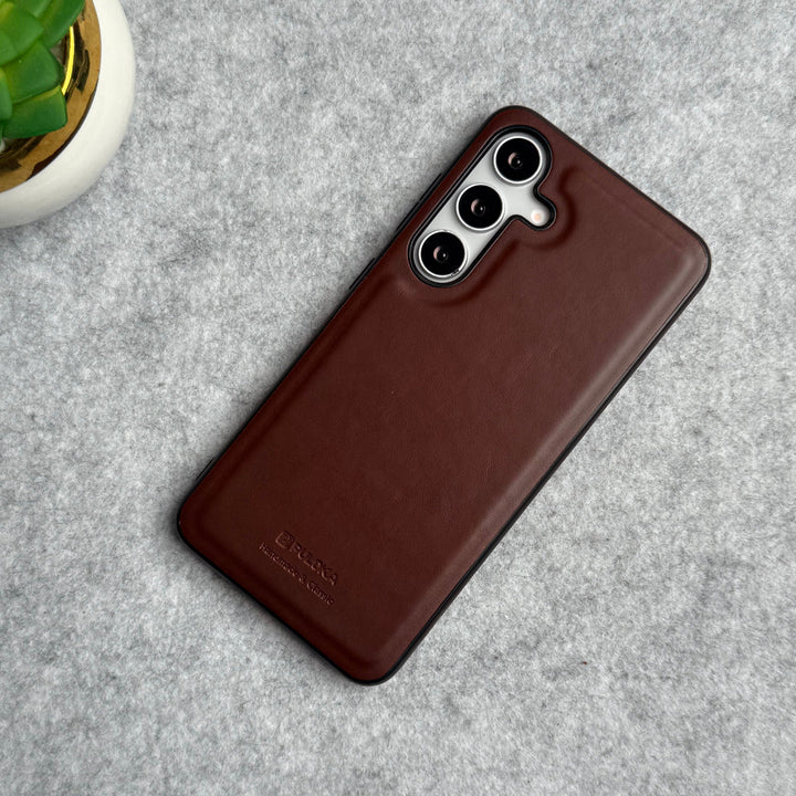 Samsung Galaxy S24 FE PU Leather Thin Case Cover Minimalistic Design