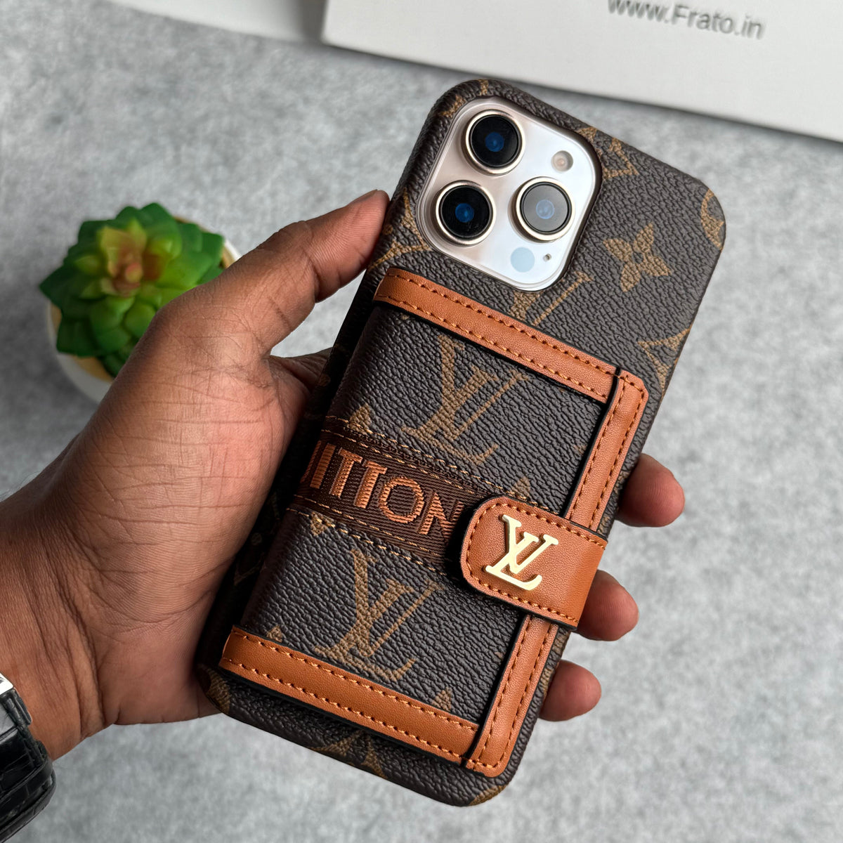 iPhone 15 Series Luxury Brand Cardholder Crossbody Sling Strap Case