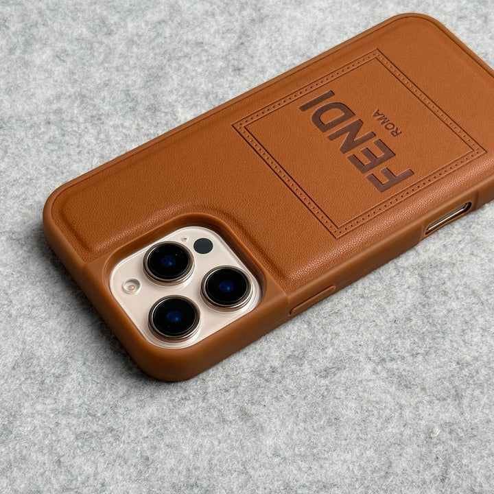 iPhone Luxury Brand FD Premium Case Cover Brown