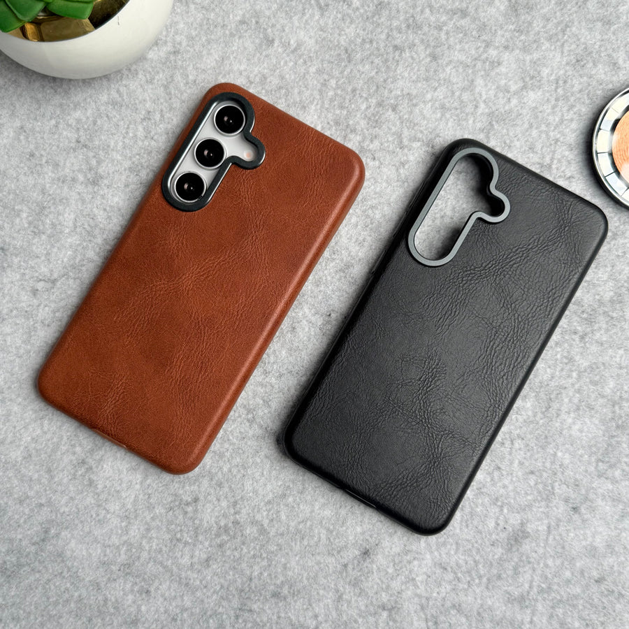 Samsung Galaxy S Series Texture Leather Camera Bumper Magsafe Cover