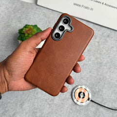 Samsung Galaxy S Series Texture Leather Camera Bumper Magsafe Cover