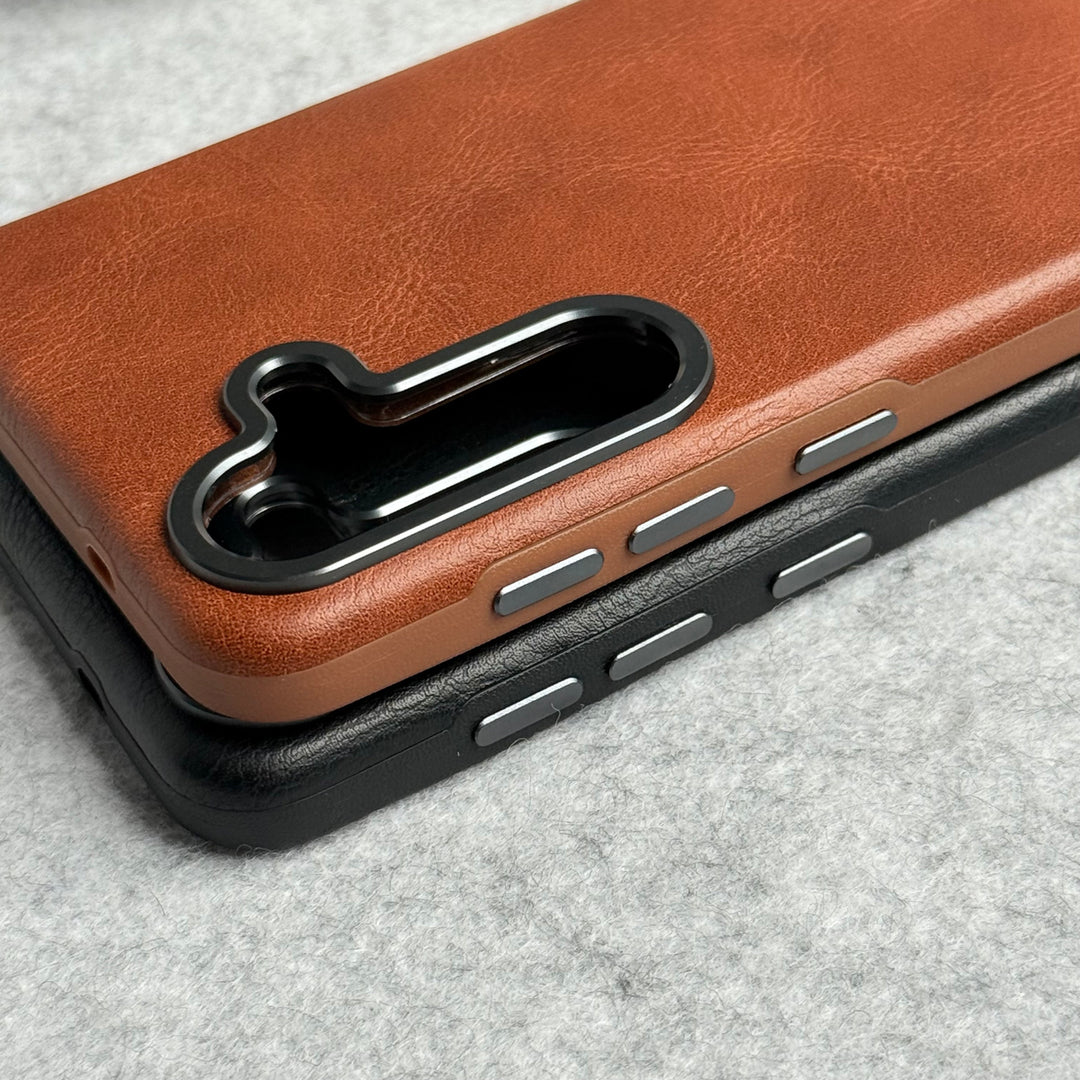 Samsung Galaxy S24 Texture Leather Camera Bumper Magsafe Cover