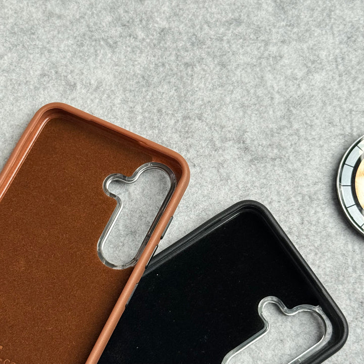 Samsung Galaxy S24 Texture Leather Camera Bumper Magsafe Cover