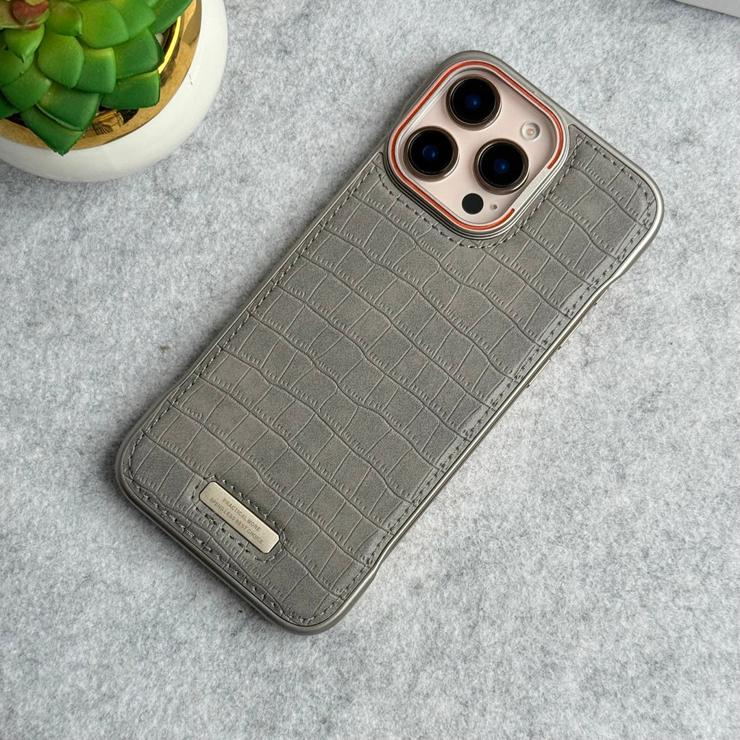 iPhone 16 Series Crocodile Pattern Luxury PU Leather Frameless Cover Case