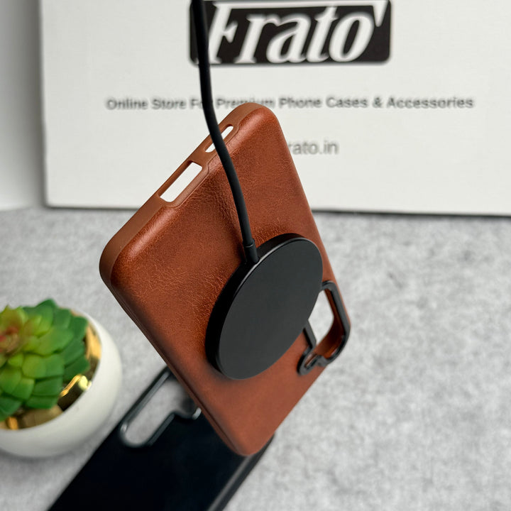 Samsung Galaxy S24 Texture Leather Camera Bumper Magsafe Cover