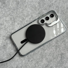 Samsung Galaxy S24 Transparent MagSafe Cover With Metal Camera Bump Kick Stand