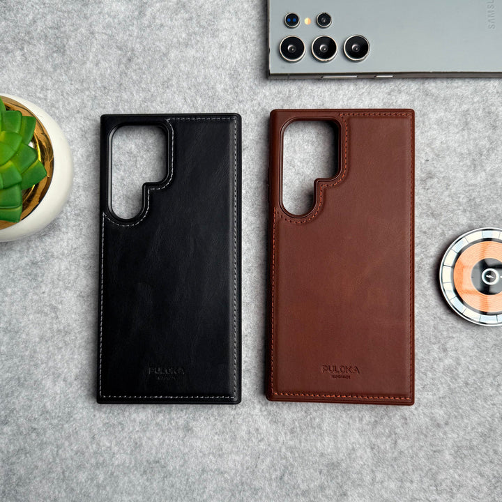 Samsung Galaxy S24 Ultra PU Leather Stitch MagSafe Case Cover